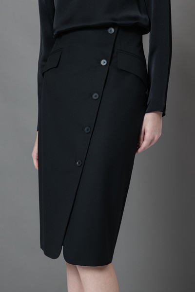 Юбка с асимметричным разрезом VASSA&Co, пол женский, цвет черный, фото №4