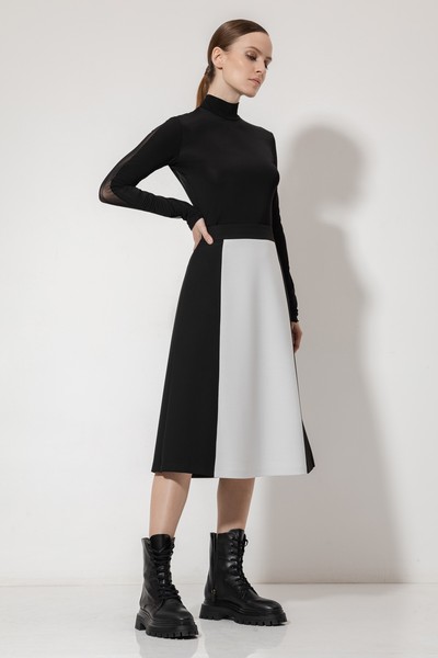 Юбка с хлопком VASSA&Co, пол женский, цвет черный, фото №3