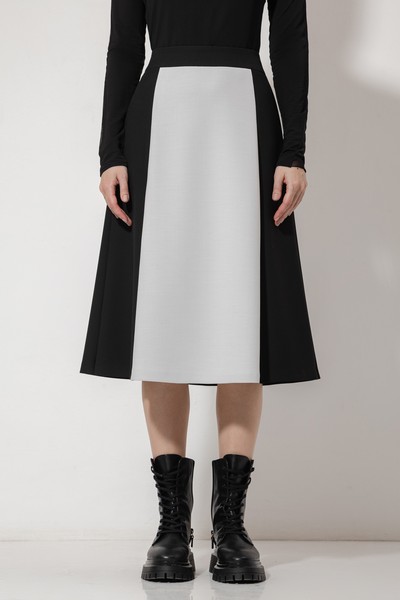 Юбка с хлопком VASSA&Co, пол женский, цвет черный, фото №2