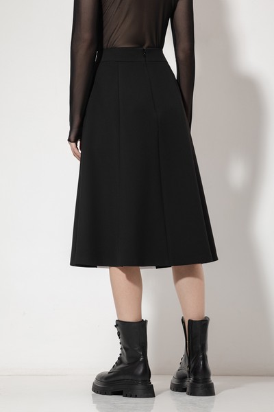 Юбка с хлопком VASSA&Co, пол женский, цвет черный, фото №5