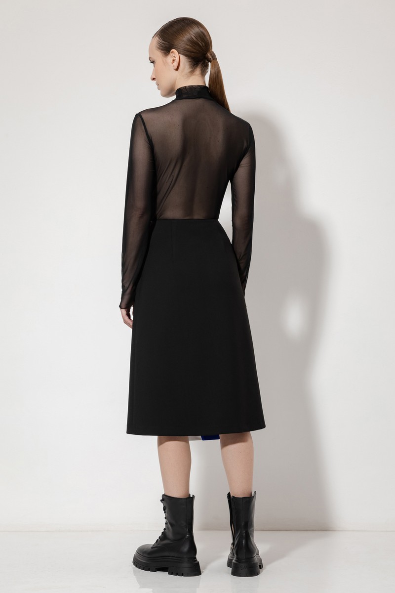 Юбка асимметричного кроя VASSA&Co, пол женский, цвет черный, фото №4