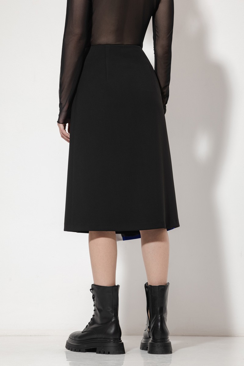 Юбка асимметричного кроя VASSA&Co, пол женский, цвет черный, фото №5