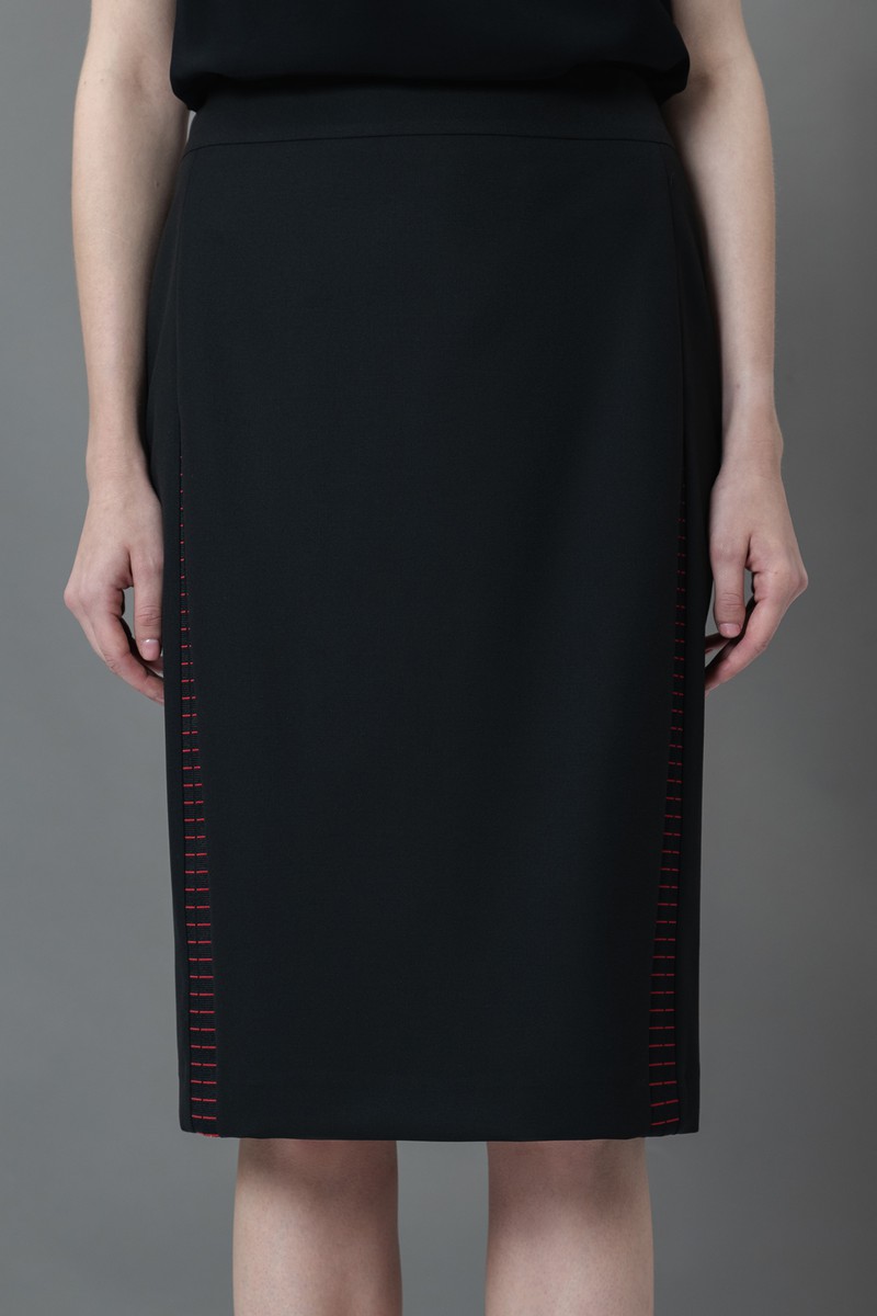 Юбка с акцентными деталями VASSA&Co, пол female, цвет black, фото №5