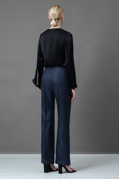 Брюки в клетку VASSA&Co, пол женский, цвет синий, фото №3