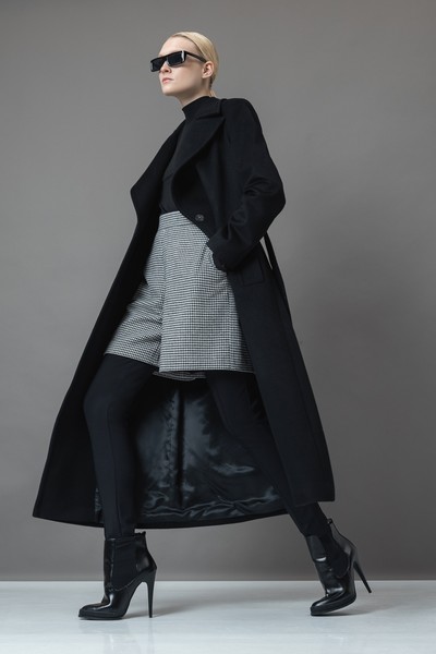 Шорты в гусиную лапку VASSA&Co, пол женский, цвет черный, фото №5