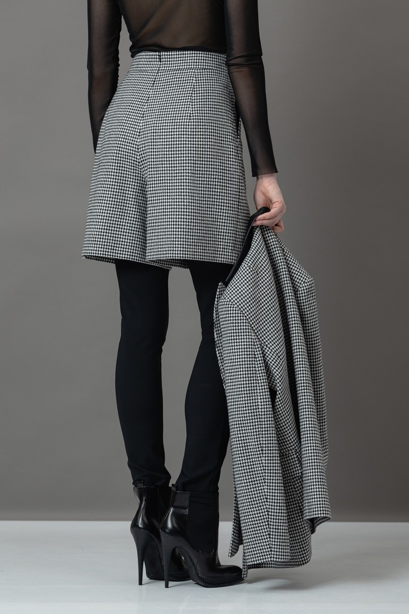 Шорты в гусиную лапку VASSA&Co, пол female, цвет black, фото №7