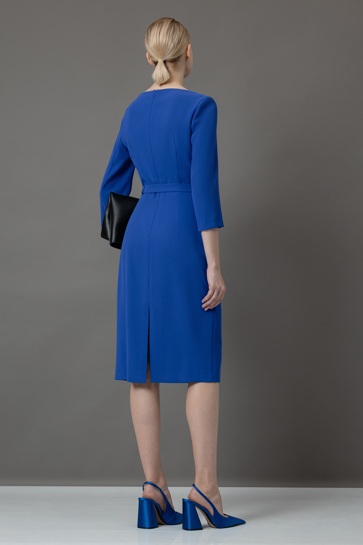 Платье с асимметричным вырезом VASSA&Co, пол женский, цвет синий, фото №5