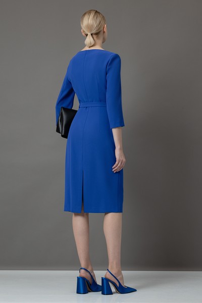 Платье с асимметричным вырезом VASSA&Co, пол женский, цвет синий, фото №5