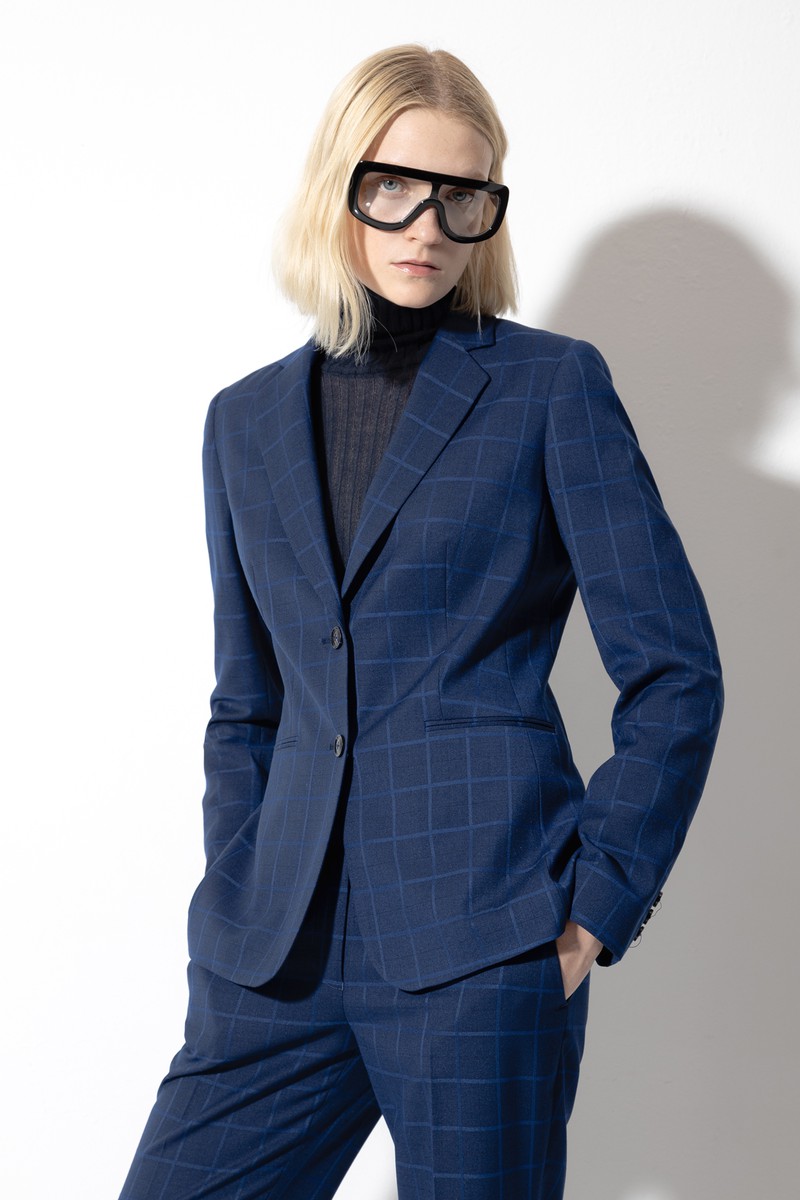 Однобортный жакет VASSA CODE, пол женский, цвет синий, фото №4