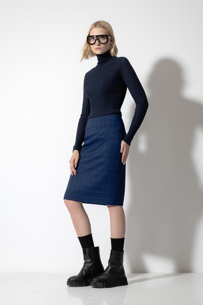 Юбка-карандаш VASSA CODE, пол женский, цвет синий, фото №3