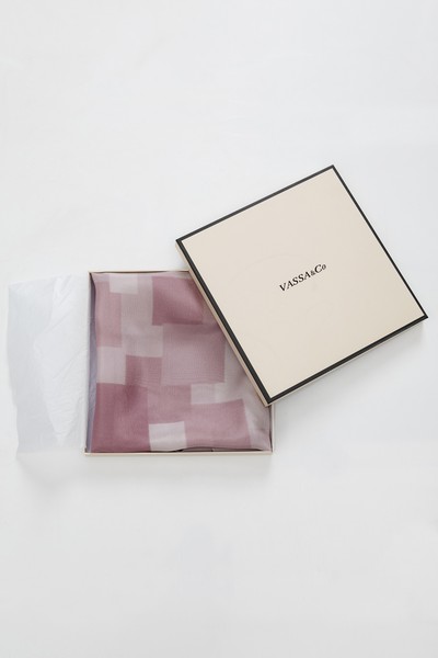 Шарф из шелка VASSA&Co, пол женский, цвет фиолетовый, фото №2