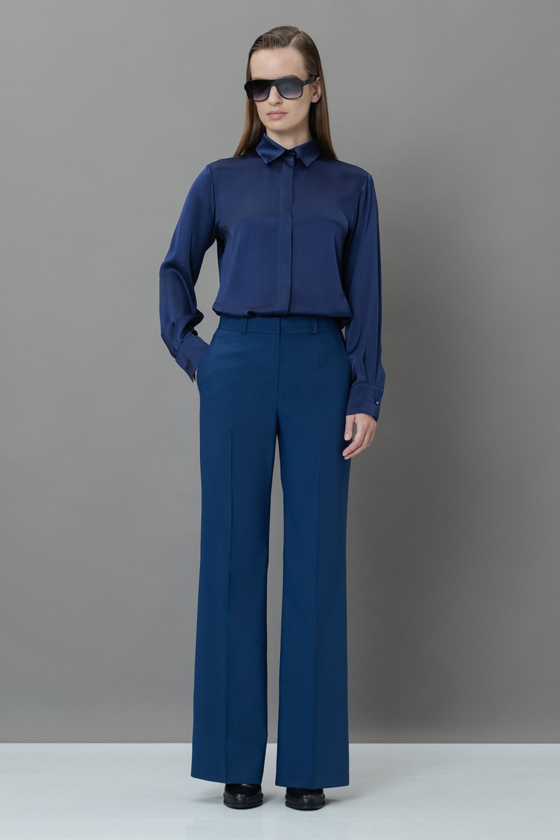 Брюки со стрелками VASSA&Co, пол женский, цвет синий, фото №4