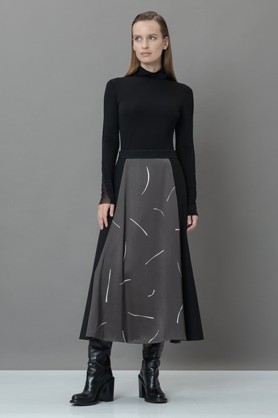 Юбка с контрастной деталью VASSA&Co, пол женский, цвет коричневый, фото №3