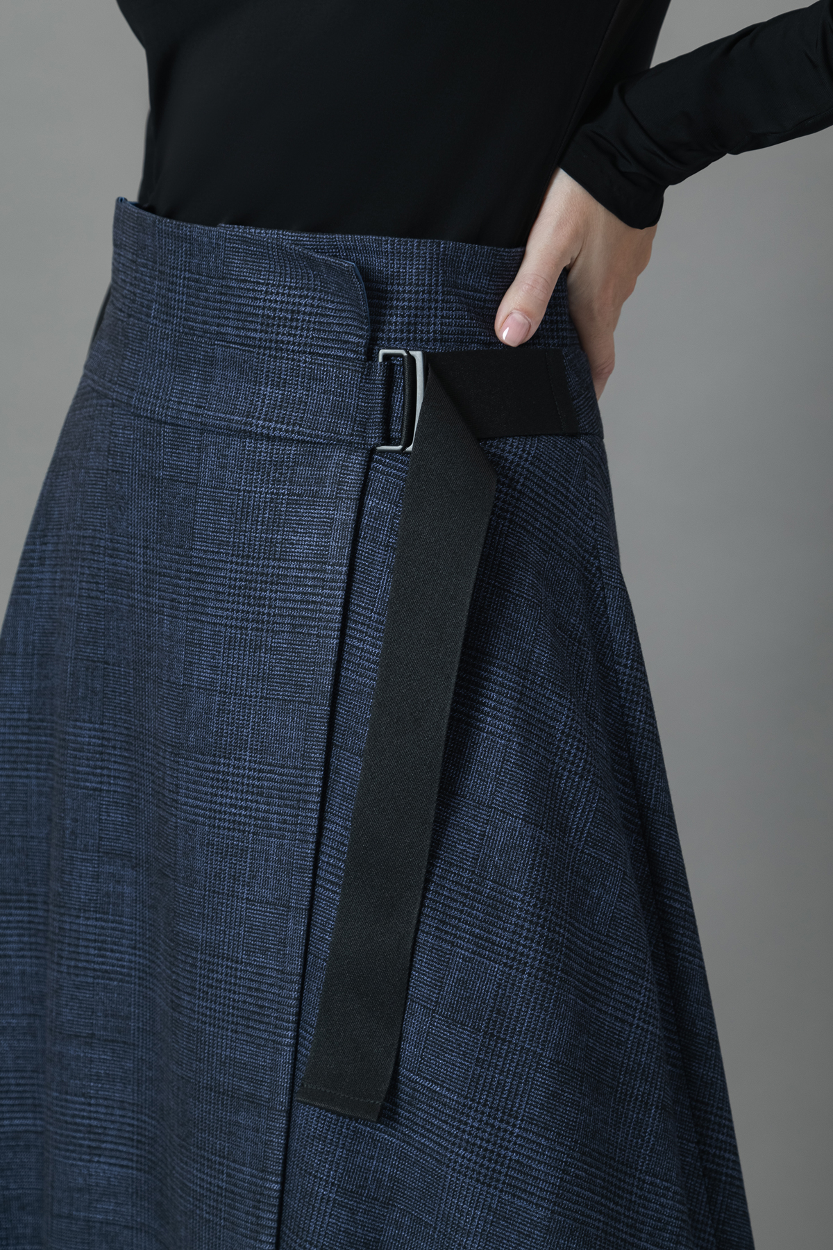 Юбка с поясом-стропой VASSA&Co, пол женский, цвет синий