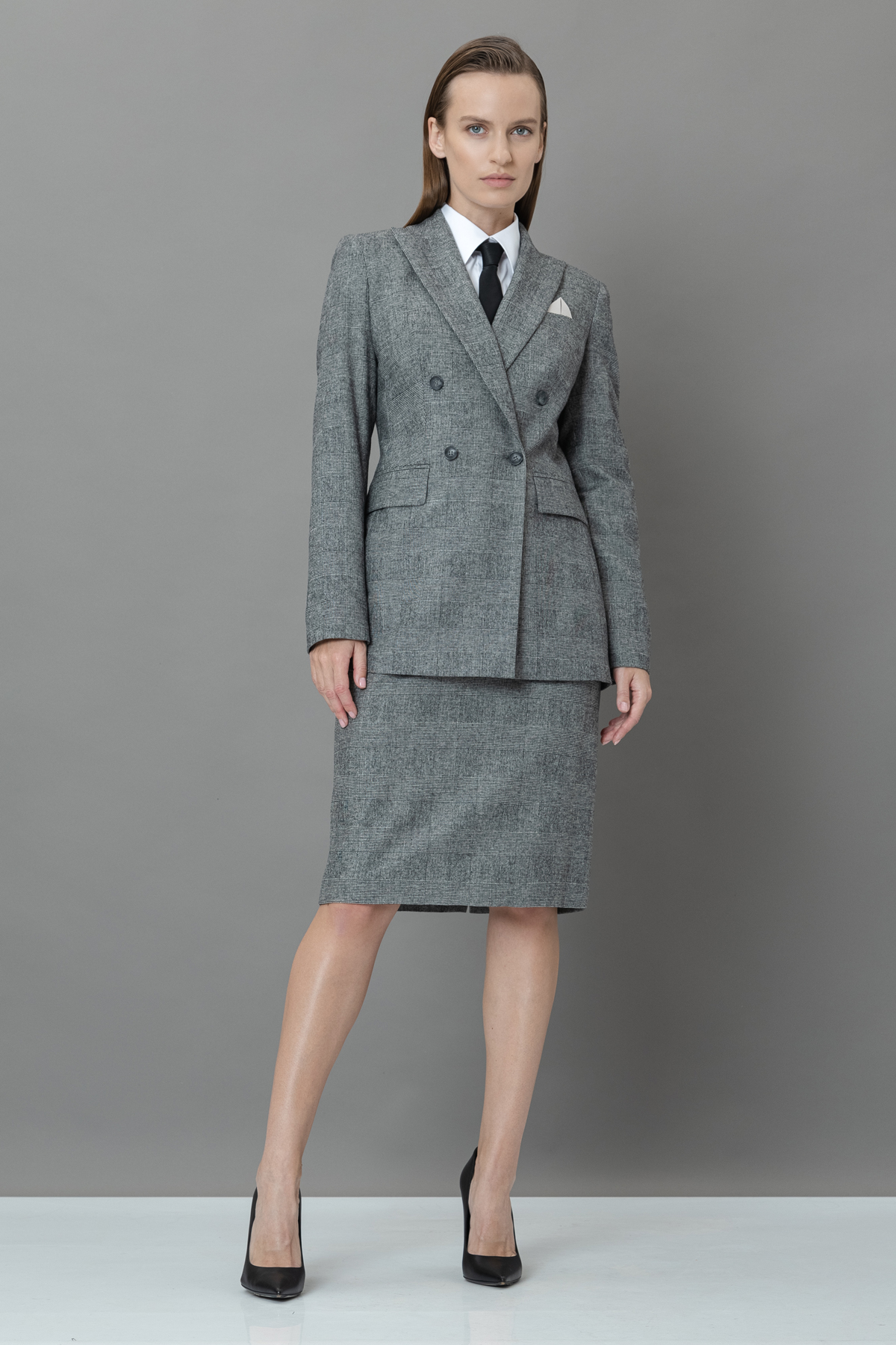 Юбка-карандаш VASSA&Co, пол женский, цвет серый