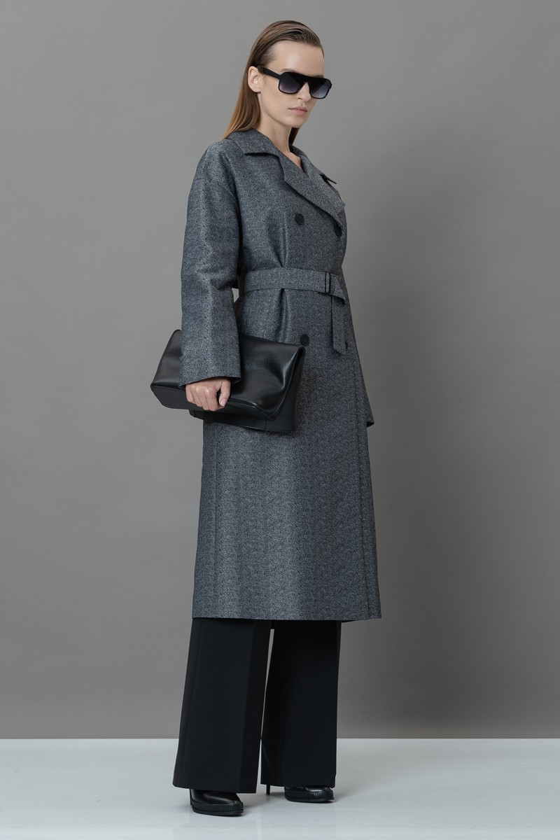 Плащ в сером цвете VASSA&Co, пол женский, цвет серый, фото №2