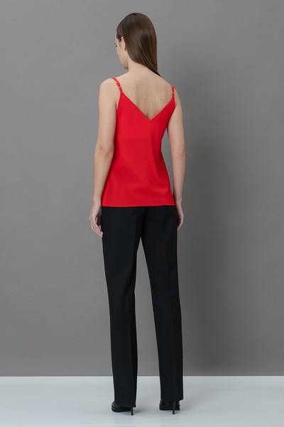 Топ в бельевом стиле VASSA&Co, пол женский, цвет красный, фото №3