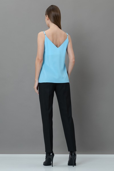 Топ в бельевом стиле VASSA&Co, пол женский, цвет синий, фото №3