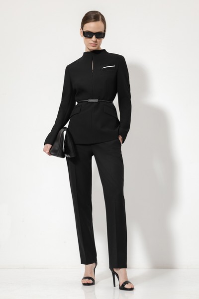 Дизайнерский жакет на молнии VASSA&Co, пол женский, цвет черный, фото №4