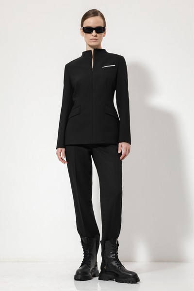Дизайнерский жакет на молнии VASSA&Co, пол женский, цвет черный, фото №2