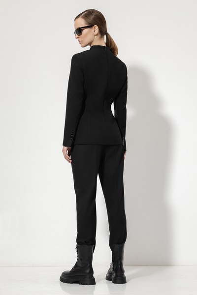 Дизайнерский жакет на молнии VASSA&Co, пол женский, цвет черный, фото №5