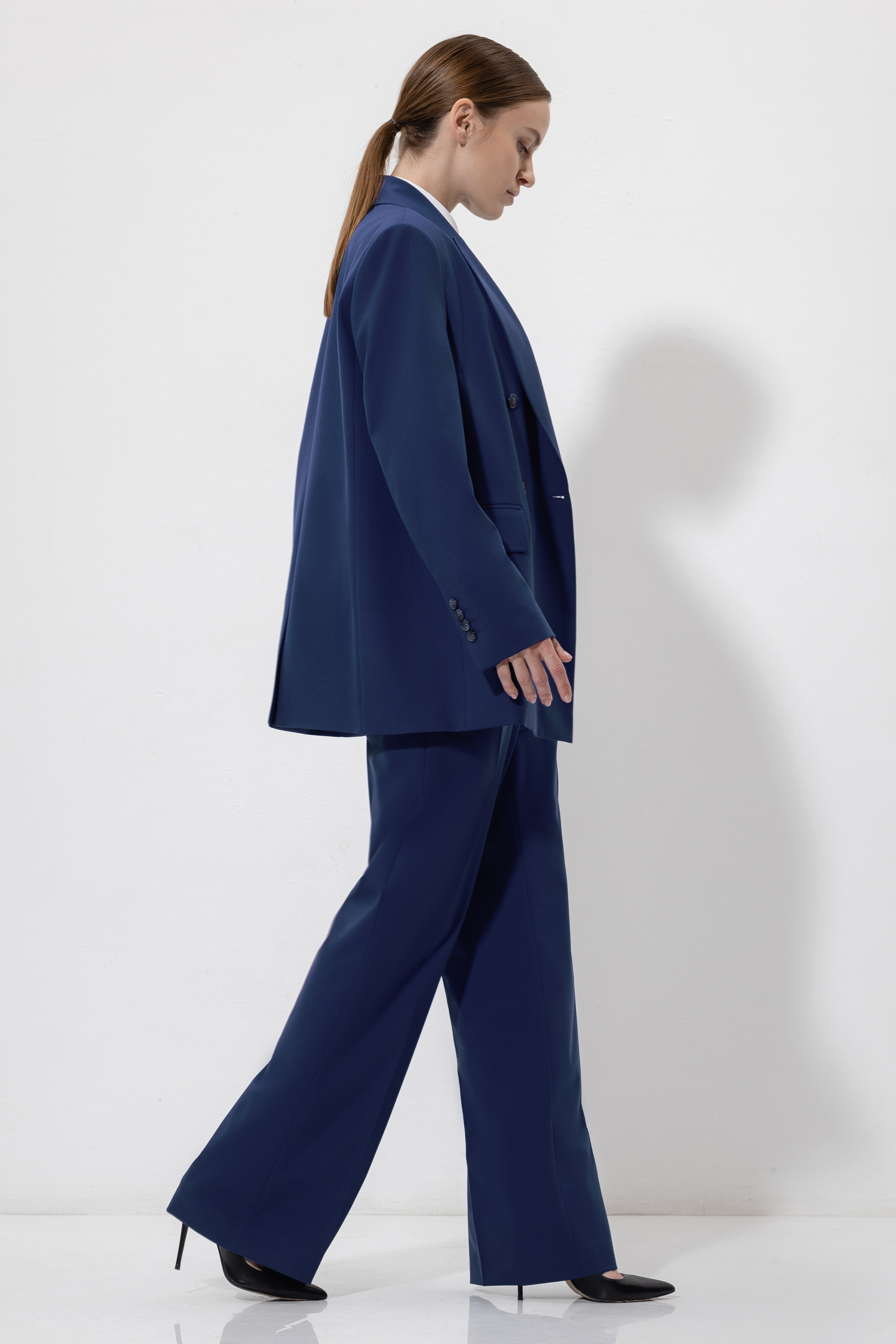 Жакет прямого кроя VASSA&Co, пол female, цвет синий