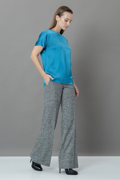 Блузка VASSA&Co, пол женский, цвет голубой, фото №3