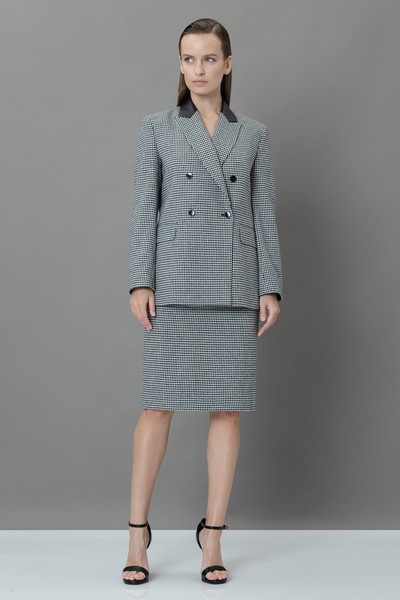 Юбка в гусиную лапку VASSA&Co, пол женский, цвет черный, фото №2