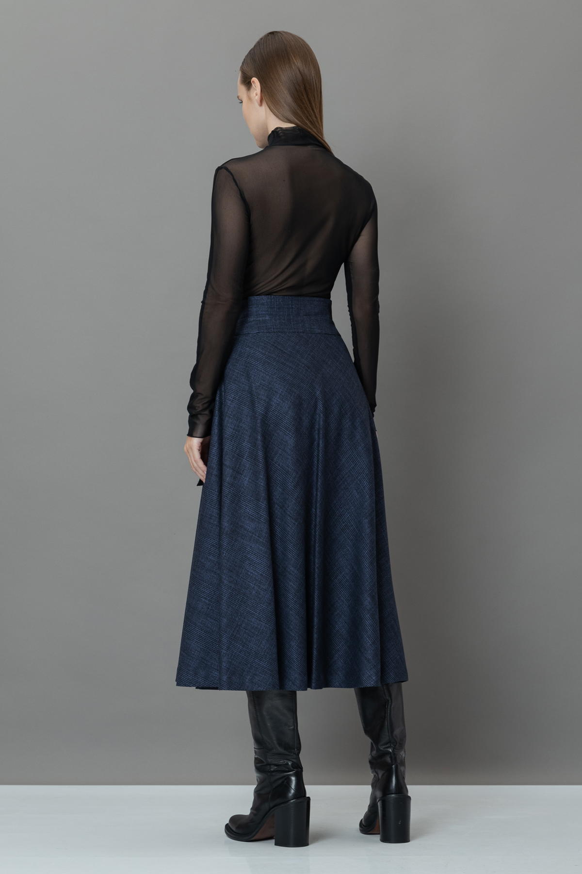 Юбка с поясом-стропой VASSA&Co, пол женский, цвет синий