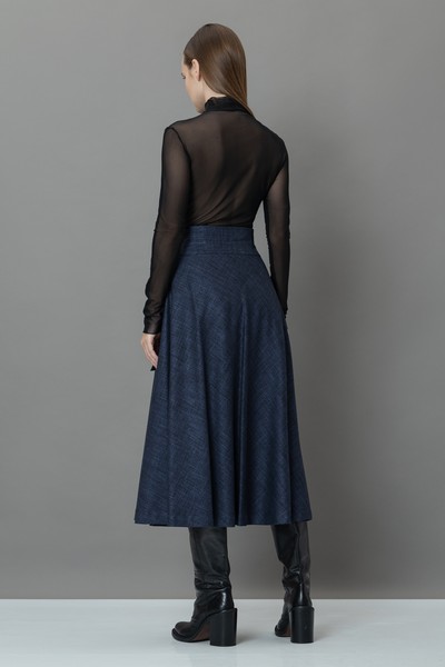 Юбка с поясом-стропой VASSA&Co, пол женский, цвет синий, фото №4