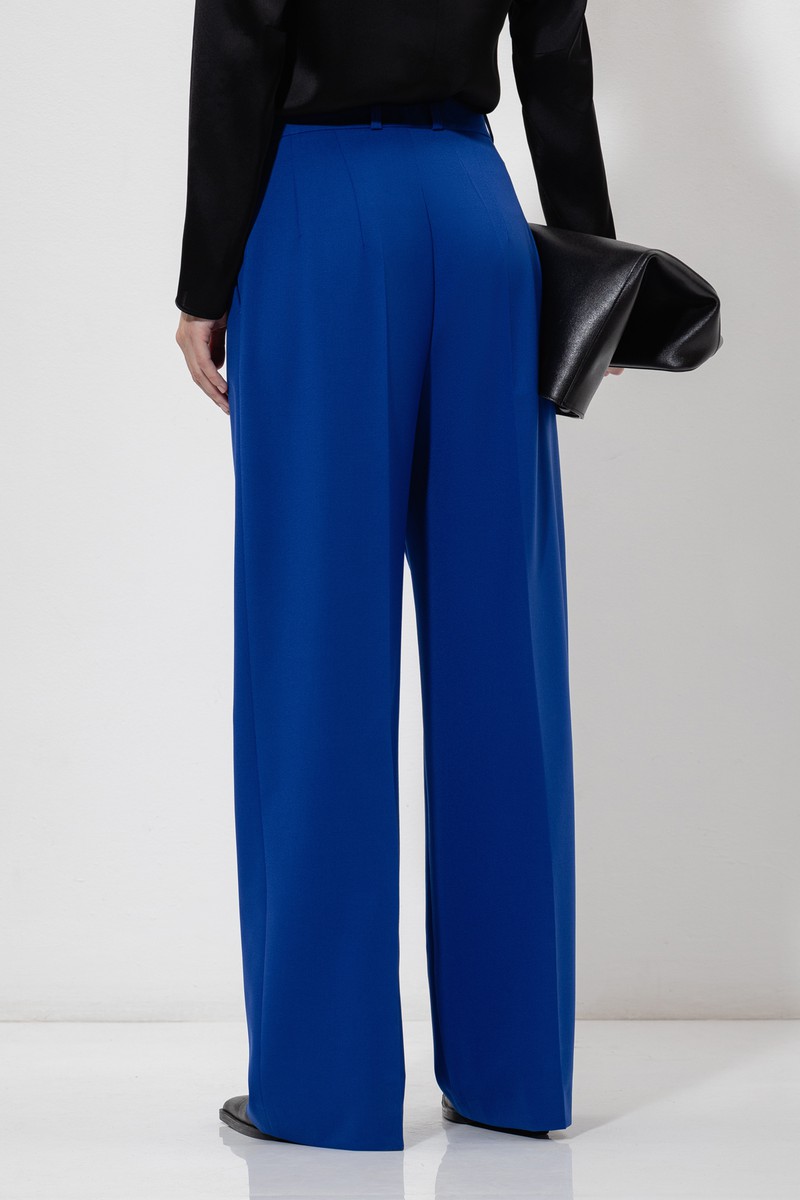 Широкие брюки VASSA&Co, пол female, цвет синий, фото №5