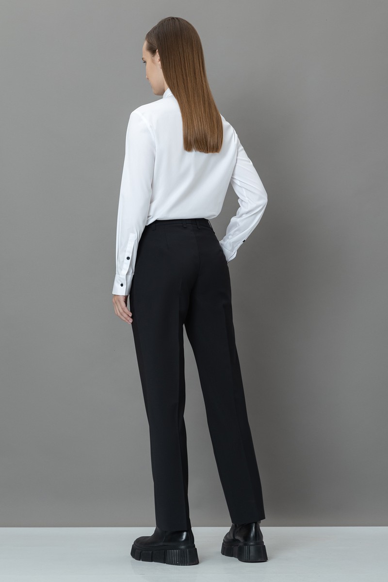 Зауженные брюки со стрелками VASSA&Co, пол женский, цвет черный, фото №3