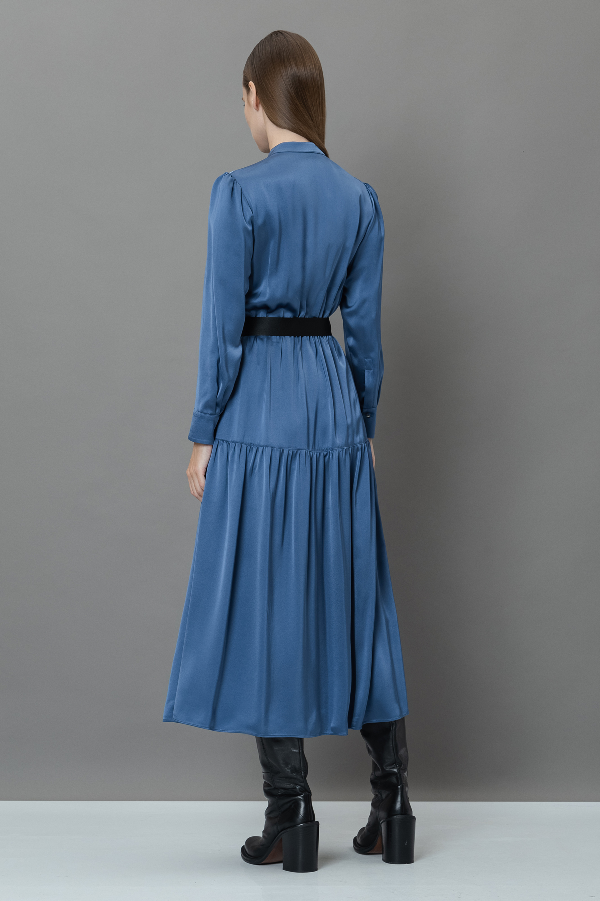 Платье из вискозы VASSA&Co, пол женский, цвет синий
