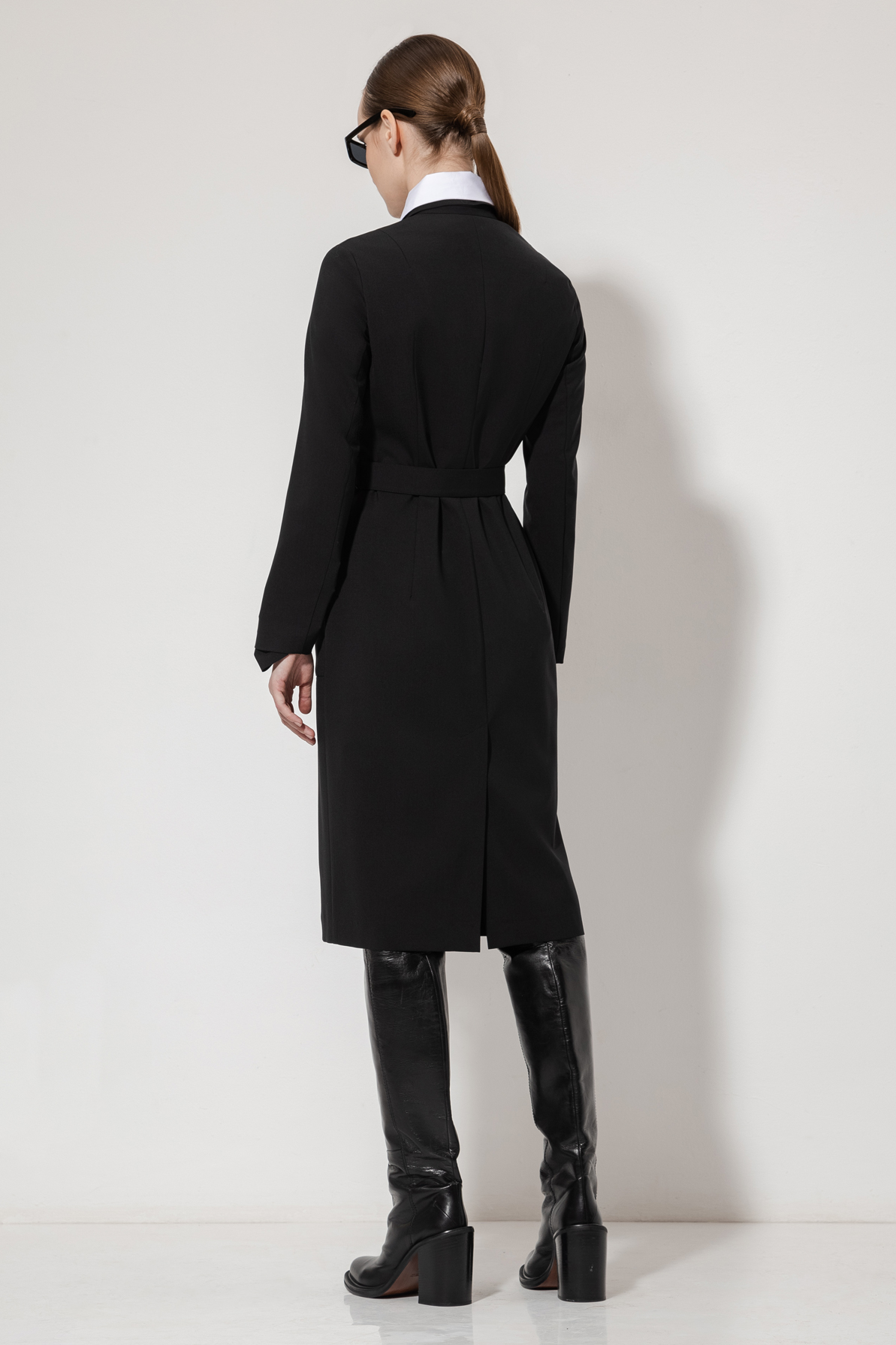 Платье с рубашечным воротником VASSA&Co, пол female, цвет black