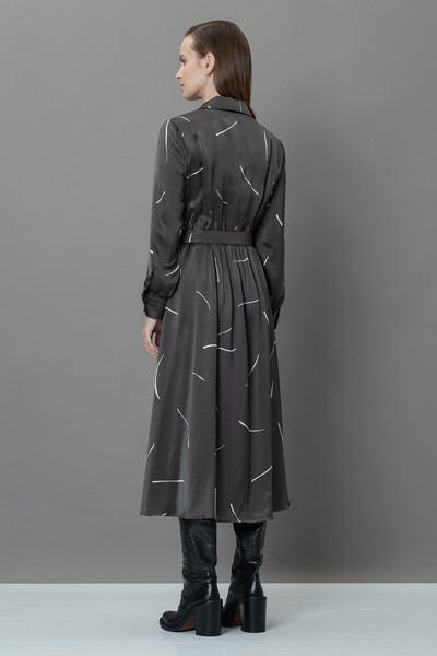 Платье с асимметричной планкой VASSA&Co, пол женский, цвет коричневый, фото №4