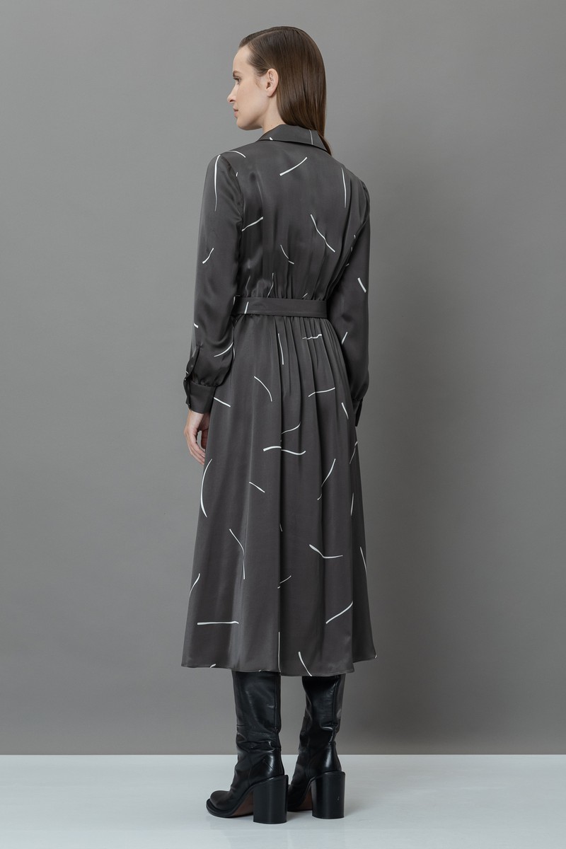 Платье с асимметричной планкой VASSA&Co, пол женский, цвет коричневый, фото №4