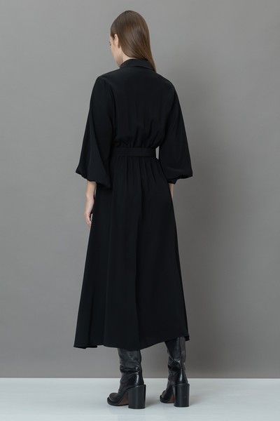 Платье с широкими рукавами VASSA&Co, пол женский, цвет черный, фото №4