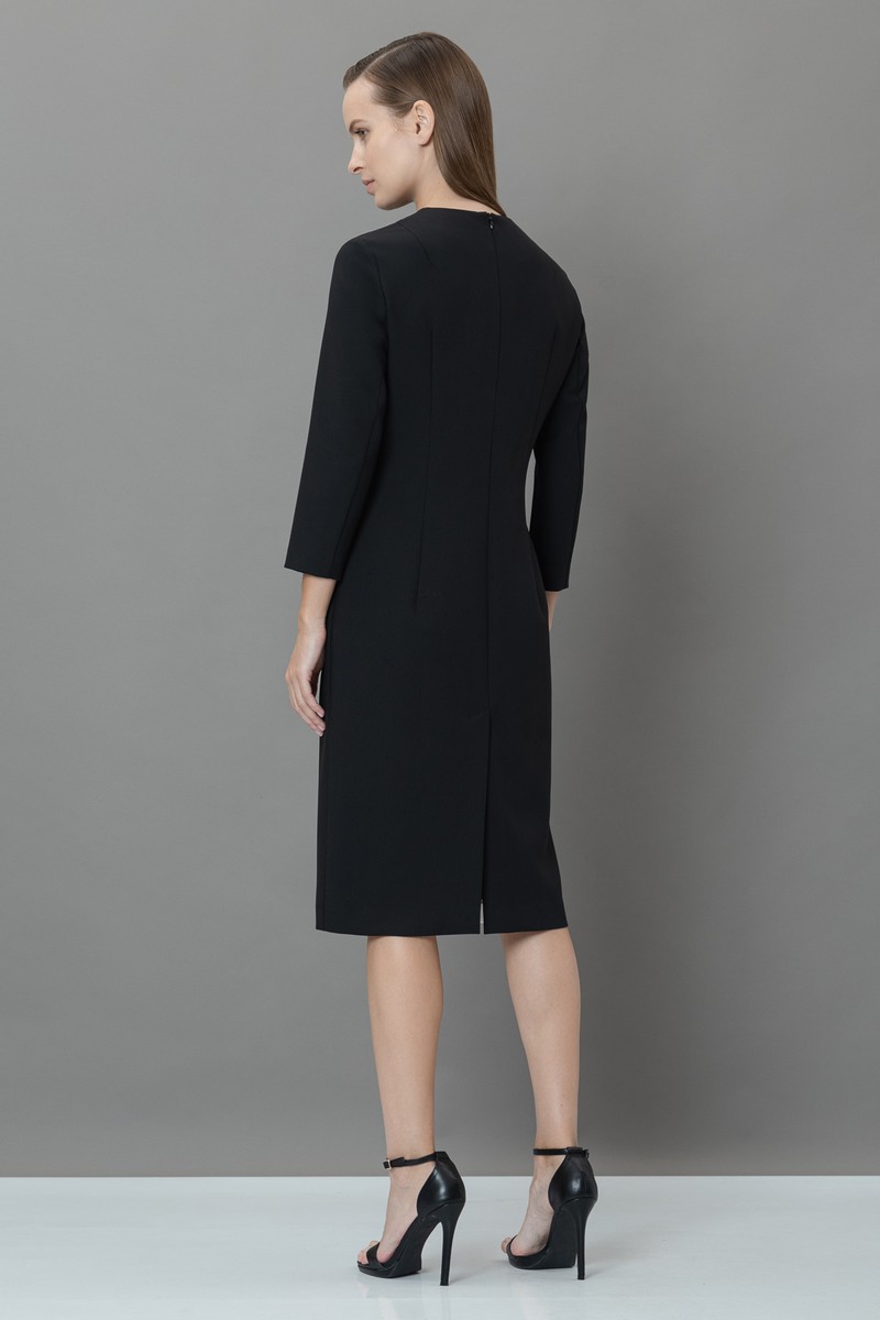 Платье с контрастной отделкой VASSA&Co, пол female, цвет black, фото №4