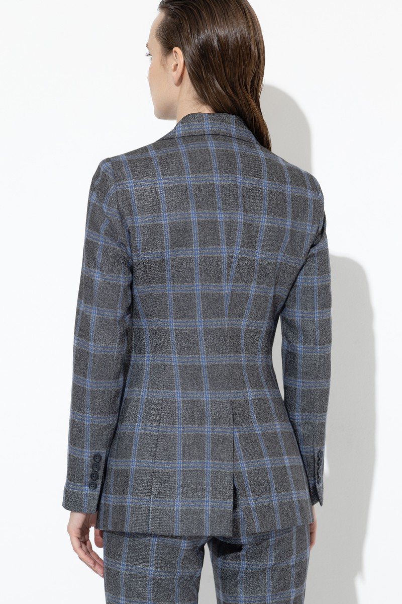 Жакет в клетку VASSA&Co, пол женский, цвет серый, фото №5