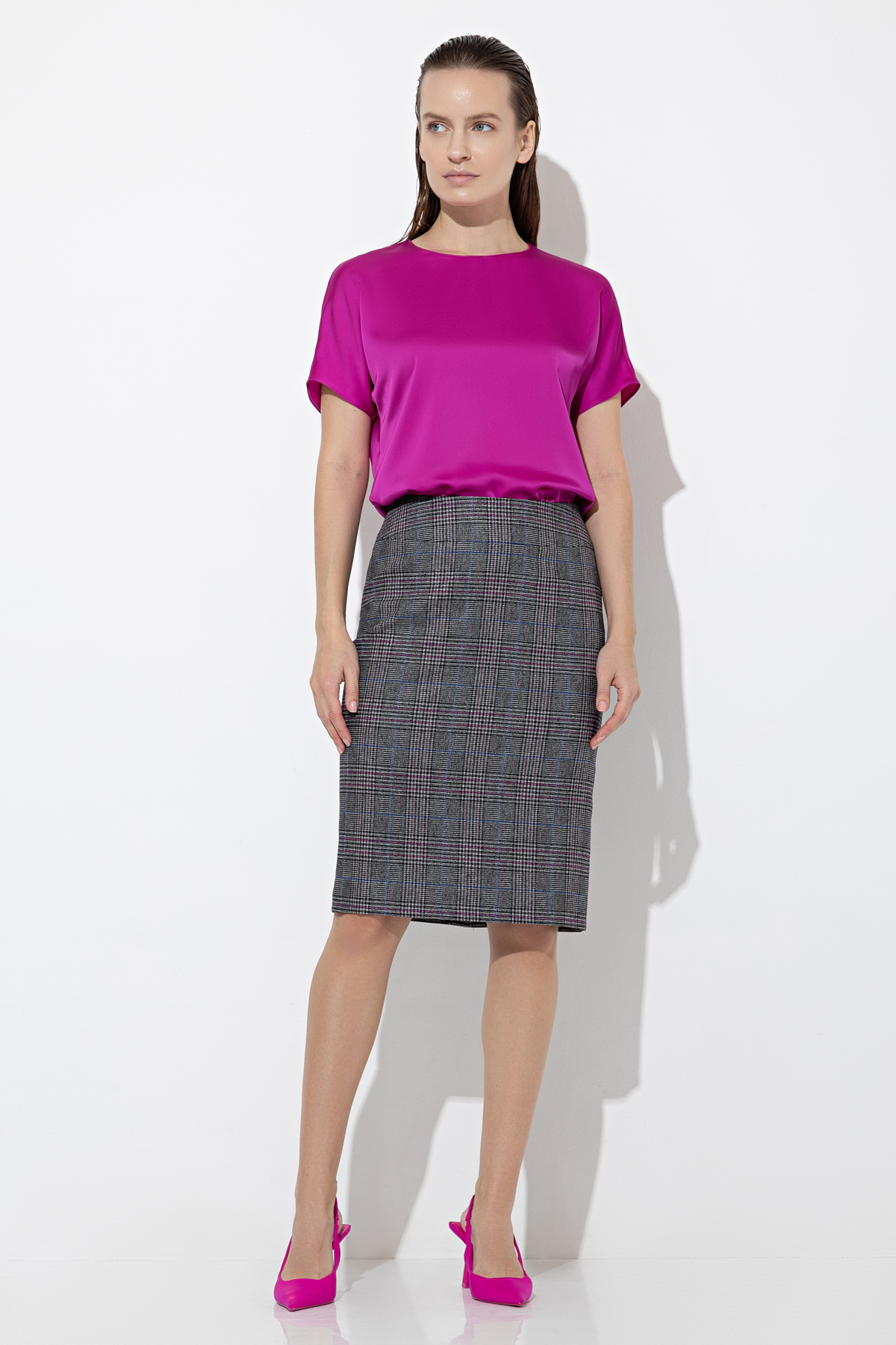 Skirt VASSA&Co, пол female, цвет серый
