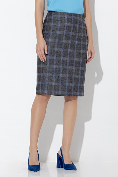Юбка в клетку VASSA&Co, пол женский, цвет серый, фото №4