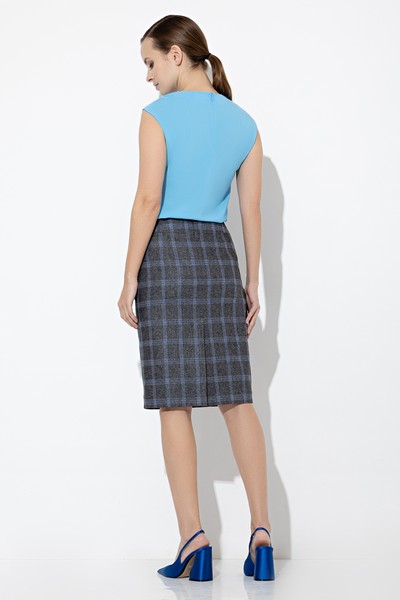 Юбка в клетку VASSA&Co, пол женский, цвет серый, фото №6