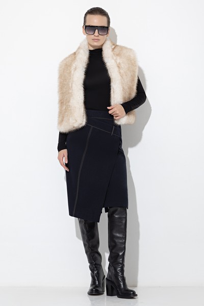 Шарф из меха VASSA&Co, пол female, цвет бежевый, фото №3