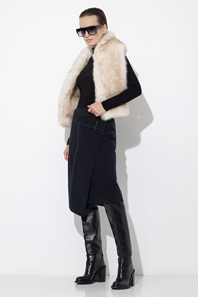 Шарф из меха VASSA&Co, пол female, цвет бежевый, фото №2