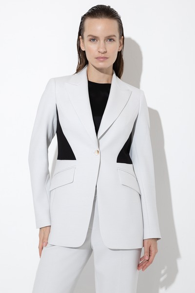 Жакет с контрастными деталями VASSA&Co, пол женский, цвет белый, фото №2