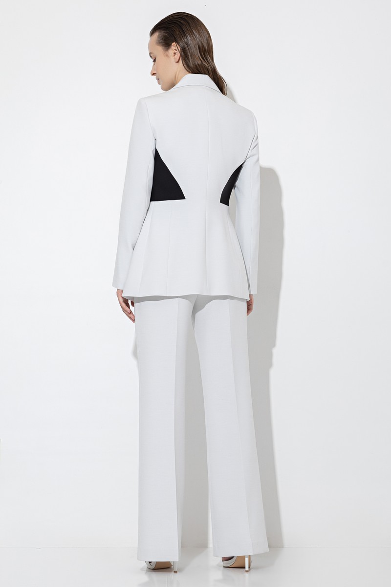 Жакет с контрастными деталями VASSA&Co, пол женский, цвет белый, фото №7