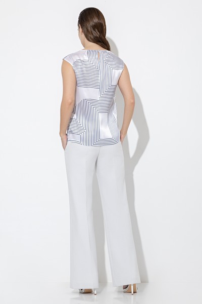Топ из шелка VASSA&Co, пол женский, цвет белый, фото №6