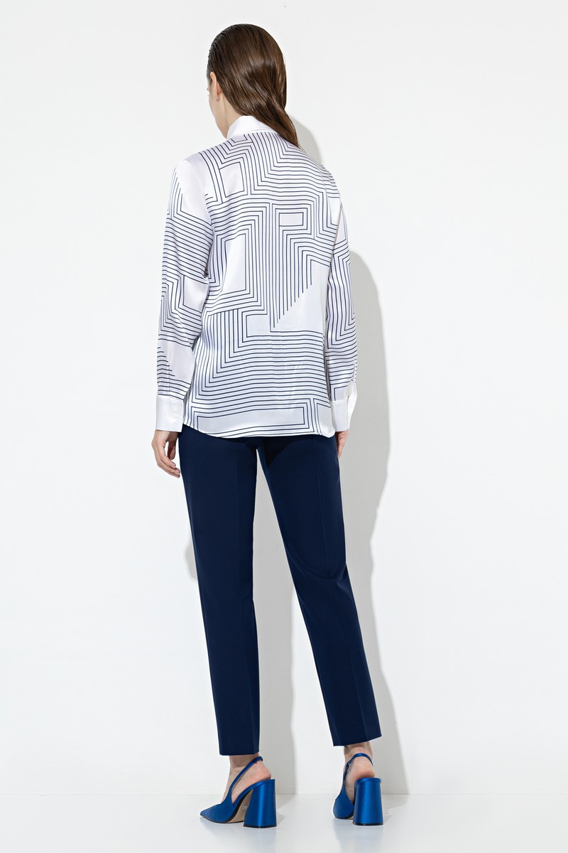 Блузка из шелка VASSA&Co, пол женский, цвет белый, фото №5