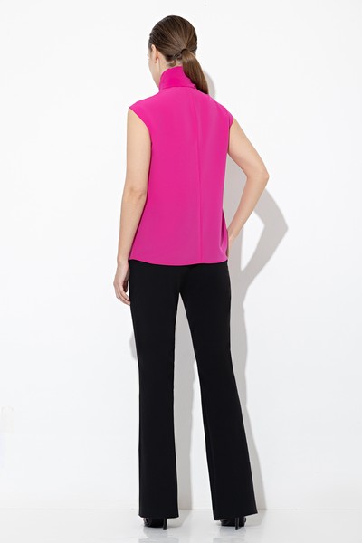 Блузка с асимметричным воротником VASSA&Co, пол женский, цвет розовый, фото №5