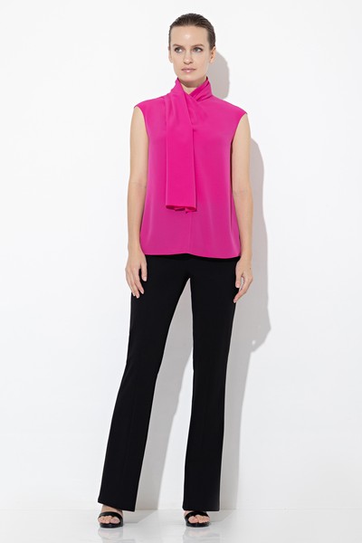 Блузка с асимметричным воротником VASSA&Co, пол женский, цвет розовый, фото №4